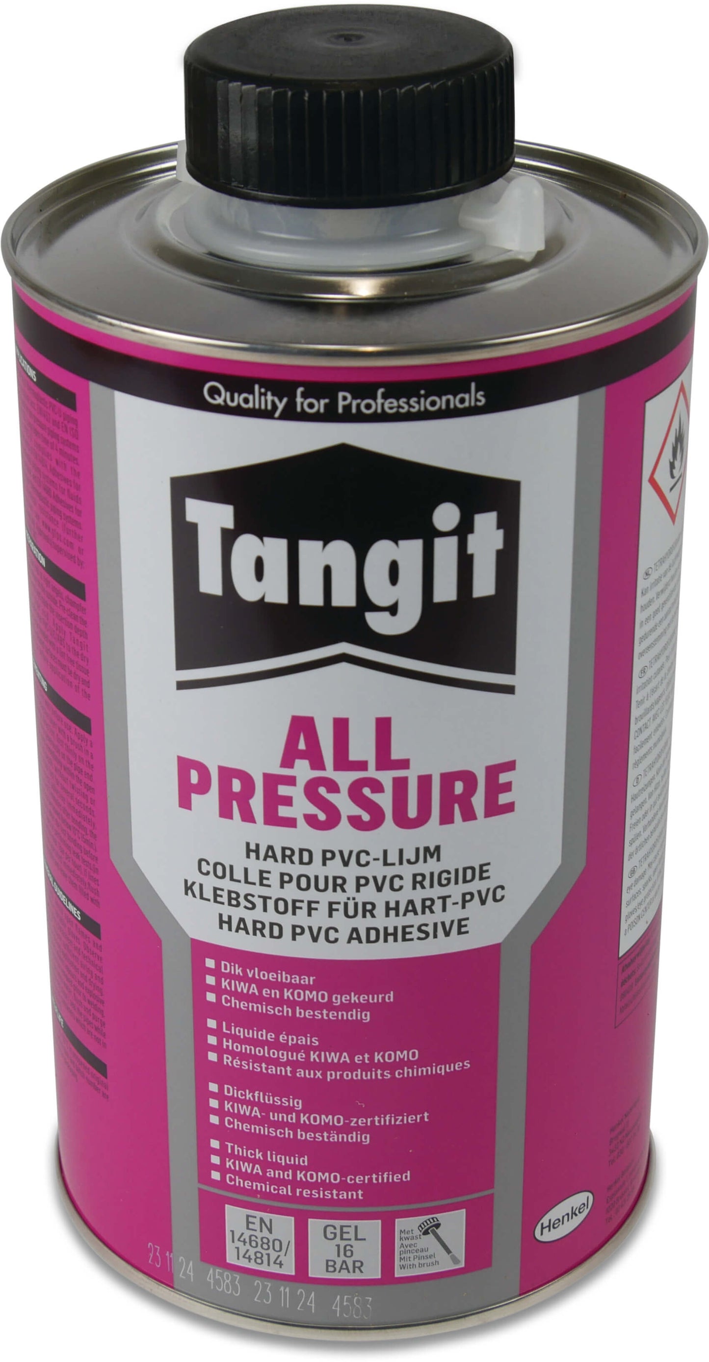 Tangit Kleber 4500g KIWA Typ All Pressure Label EN/DE/NL/FR
