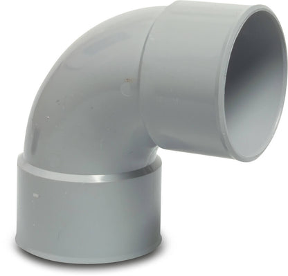 Bogen 90° PVC-U 75 mm Klebemuffe Grau KOMO