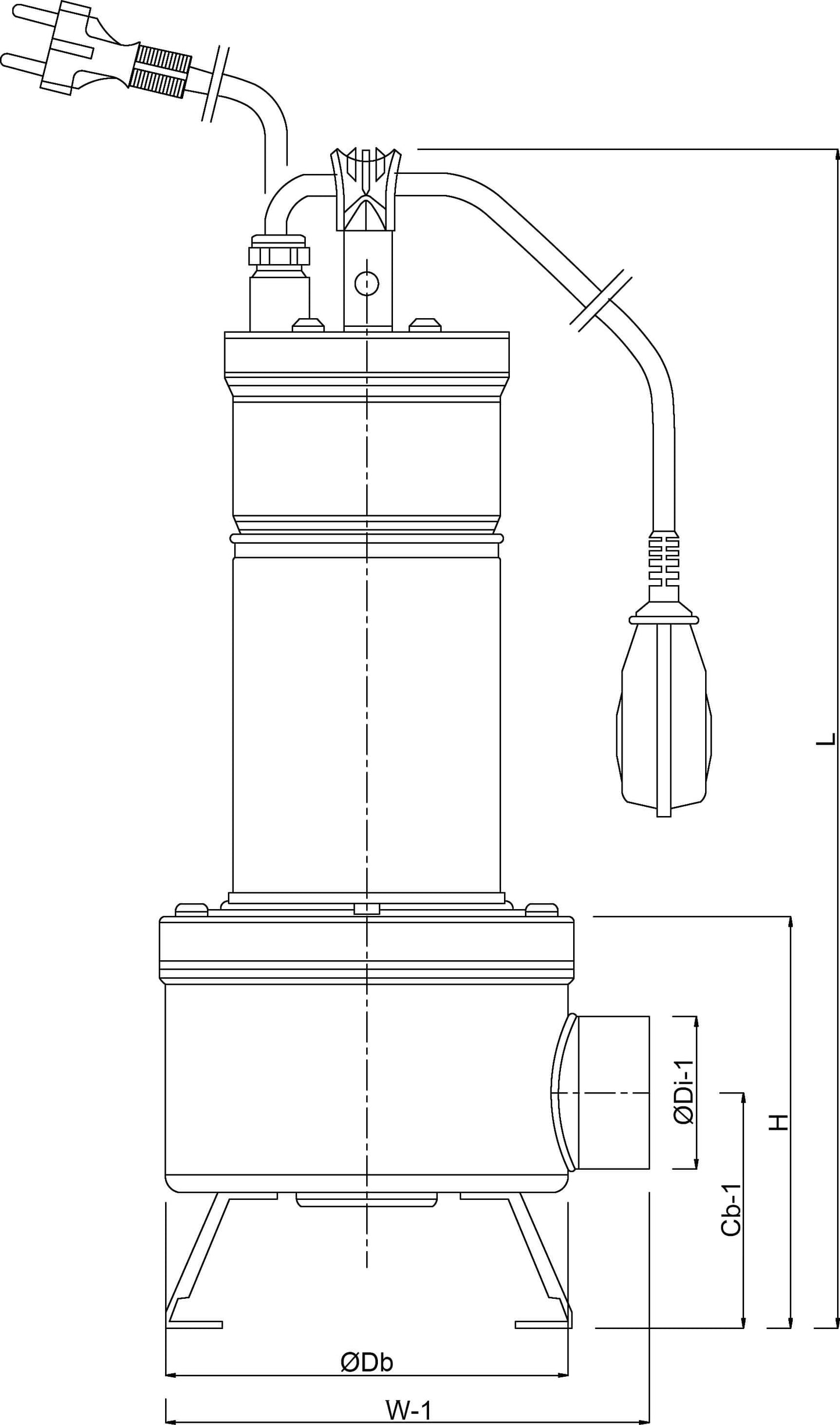 DAB Tauchpumpe Edelstahl 304 2" Innengewinde 4,2A 230VAC Edelstahl