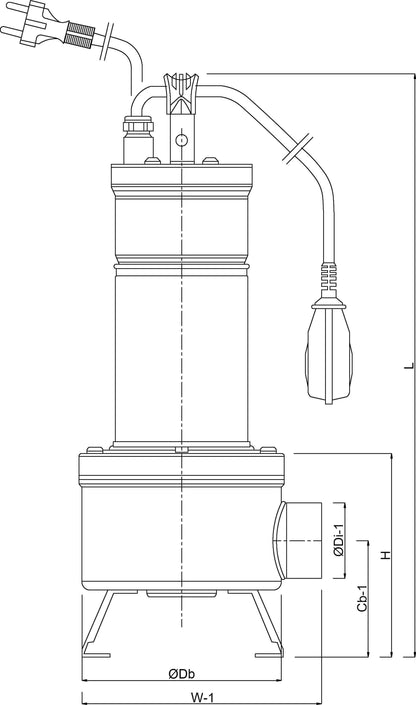 DAB Tauchpumpe Edelstahl 304 2" Innengewinde 4,2A 230VAC Edelstahl