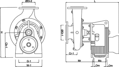 Rovatti T2-65 Kreiselpumpe Gusseisen DN50 x DN95 DIN Flansch Grün