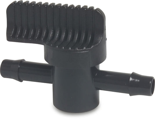 Absperrhahn PA (Nylon) Schlauchtülle 10bar Schwarz Typ WF