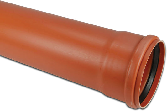 Abflussrohr PVC-U x 4,9 mm SN4 Steckmuffe x Glatt Rostbraun 5m