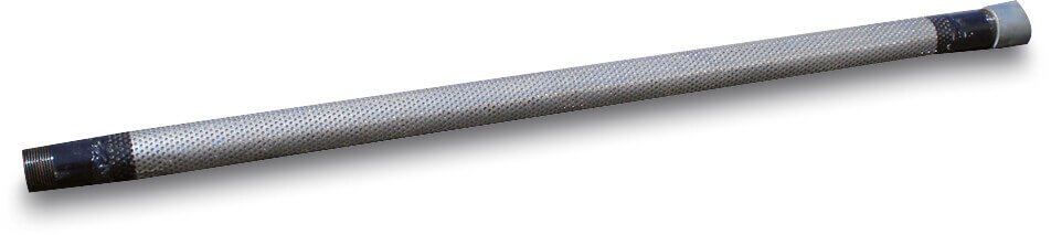 Filterverlängerung für Rammfilter Stahl 1 1/4" Innengewinde x Außengewinde 1m Typ mit Edelstahltresse aussen