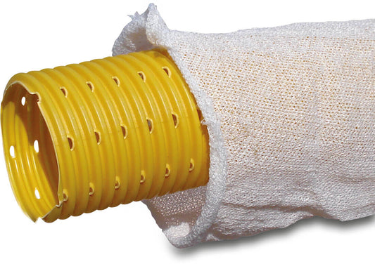 Drainagerohr PVC-U 50 mm Klick Muffe x Glatt Gelb 100m KIWA/KOMO Typ Perforiert (VE: 100 m)