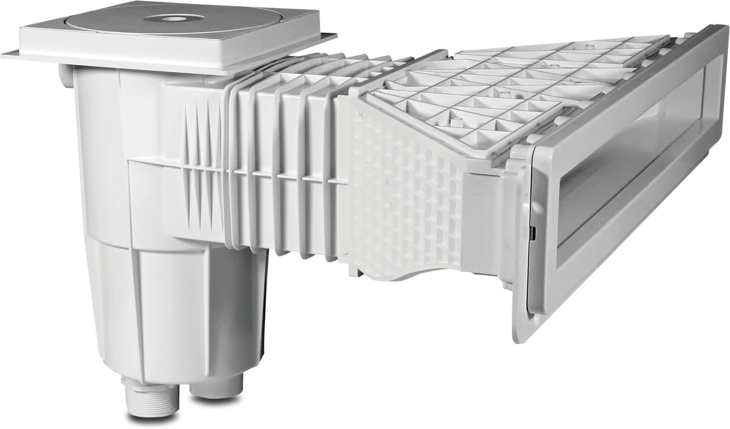 Flotide High Waterline Folienpools Skimmer ABS 1 1/2" x M6 Innengewinde Weiß rechteckig