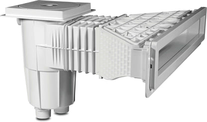Flotide High Waterline Folienpools Skimmer ABS 1 1/2" x M6 Innengewinde Weiß rechteckig