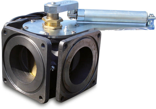 MZ Dreiwegehahn Gusseisen 6" DIN Flansch 4bar Typ 0020