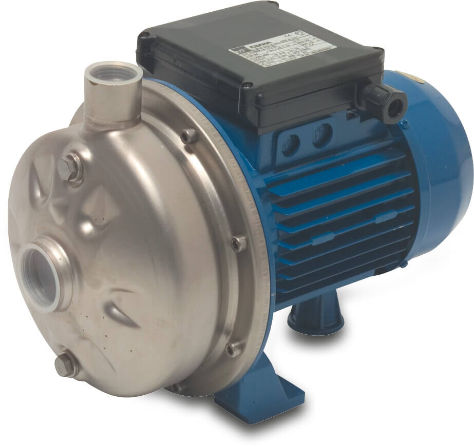 Ebara Kreiselpumpe Edelstahl 304 1 1/4" x 1" Innengewinde 8bar 4,4A 230VAC Blau