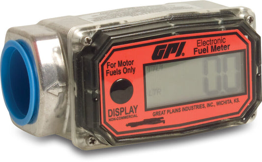 Elektronischer Flüssigkeitsmesser Aluminium 1" Innengewinde 21bar Schwarz Typ GPI-EX für Kraftstoff