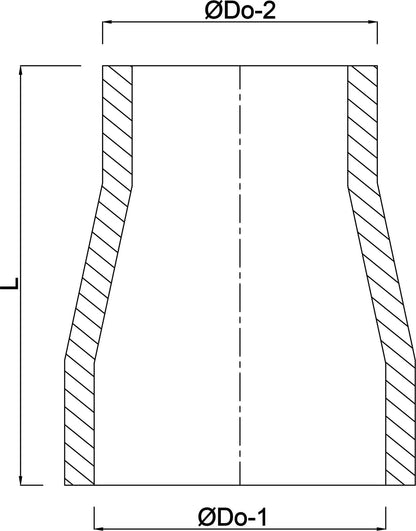 Reduzierstück Stahl x 3,6 mm Stumpfschweißung