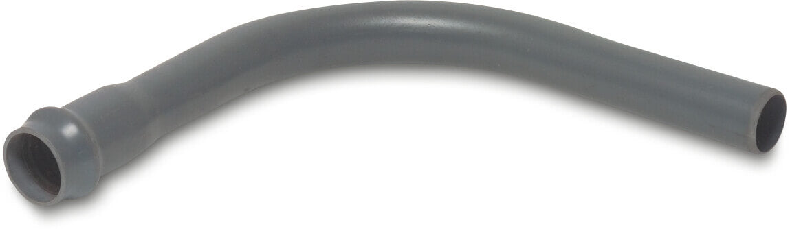 Langbogen 90° PVC-U Steckmuffe x Stutzen 10bar Grau