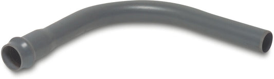Langbogen 90° PVC-U Steckmuffe x Stutzen 10bar Grau