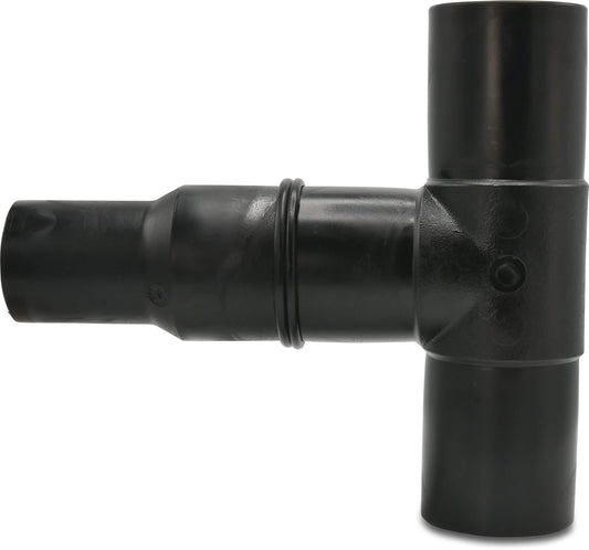 Profec Reduzier T-Stück 90° PE100 Stutzen SDR17 6bar 10bar Schwarz DVGW