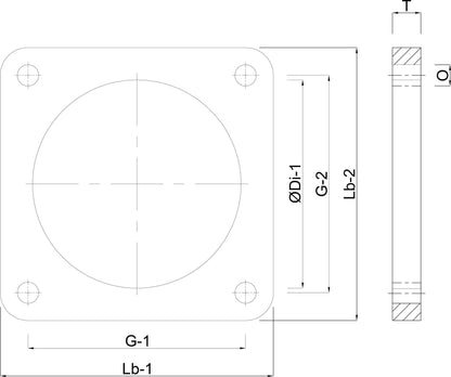 Losflansch Stahl Verzinkt 5" Typ MZ Quadrat