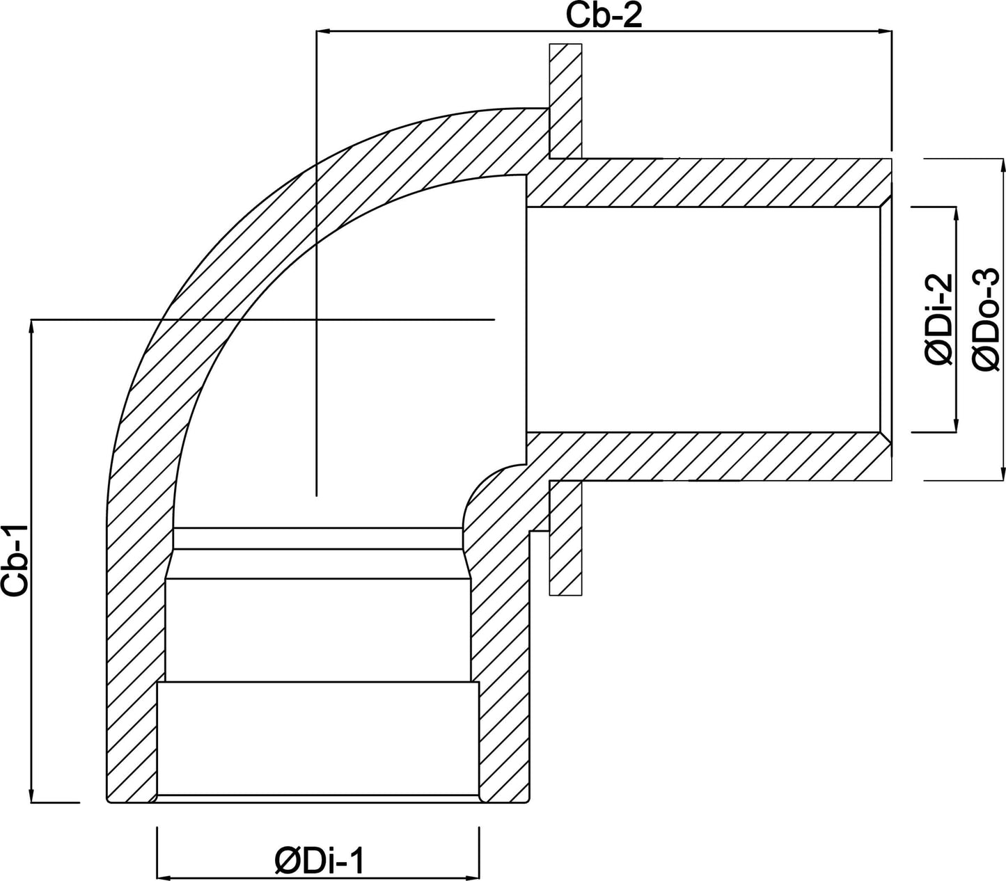 VDL Winkel 90° PVC-U 50 mm x 40/50 mm Klebemuffe x Klebemuffe/Klebestutzen 10bar Grau