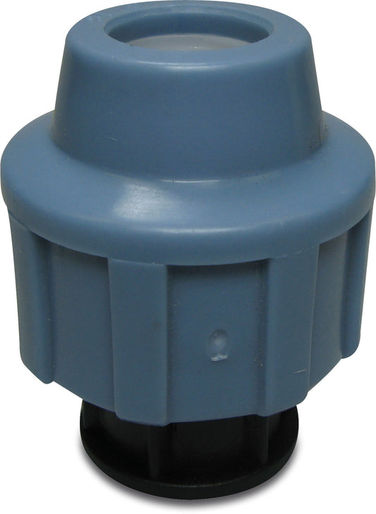 Unidelta Kappe PP Klemm 16bar Schwarz/Blau DVGW/KIWA/WRAS