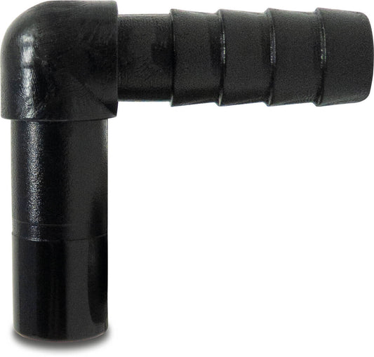 Winkel 90° POM 10 mm x 6 mm Stutzen x Tülle 16bar Schwarz WRAS Typ Aquaspeed