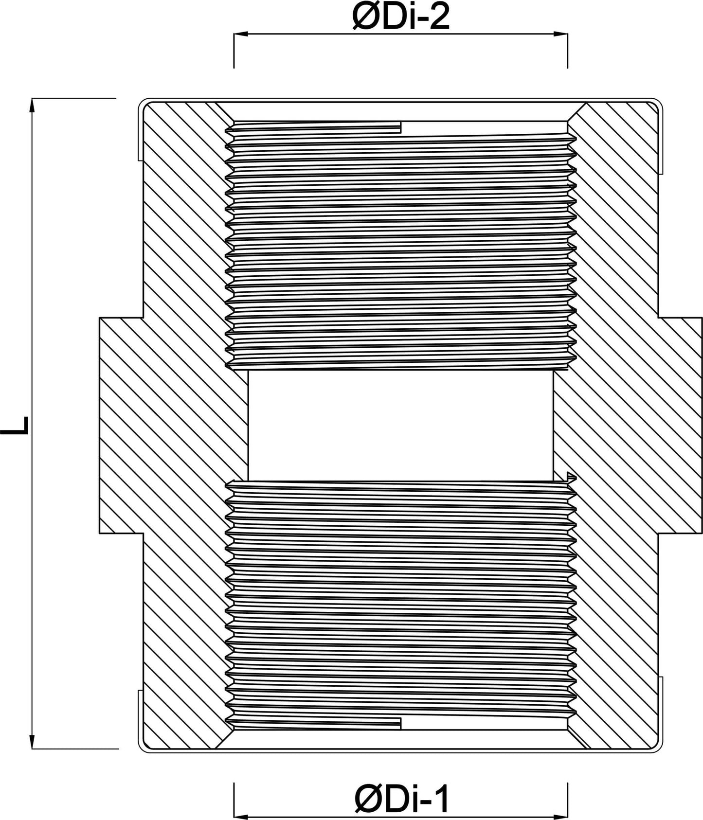 Muffe PP 1/2" Innengewinde 10bar Beige