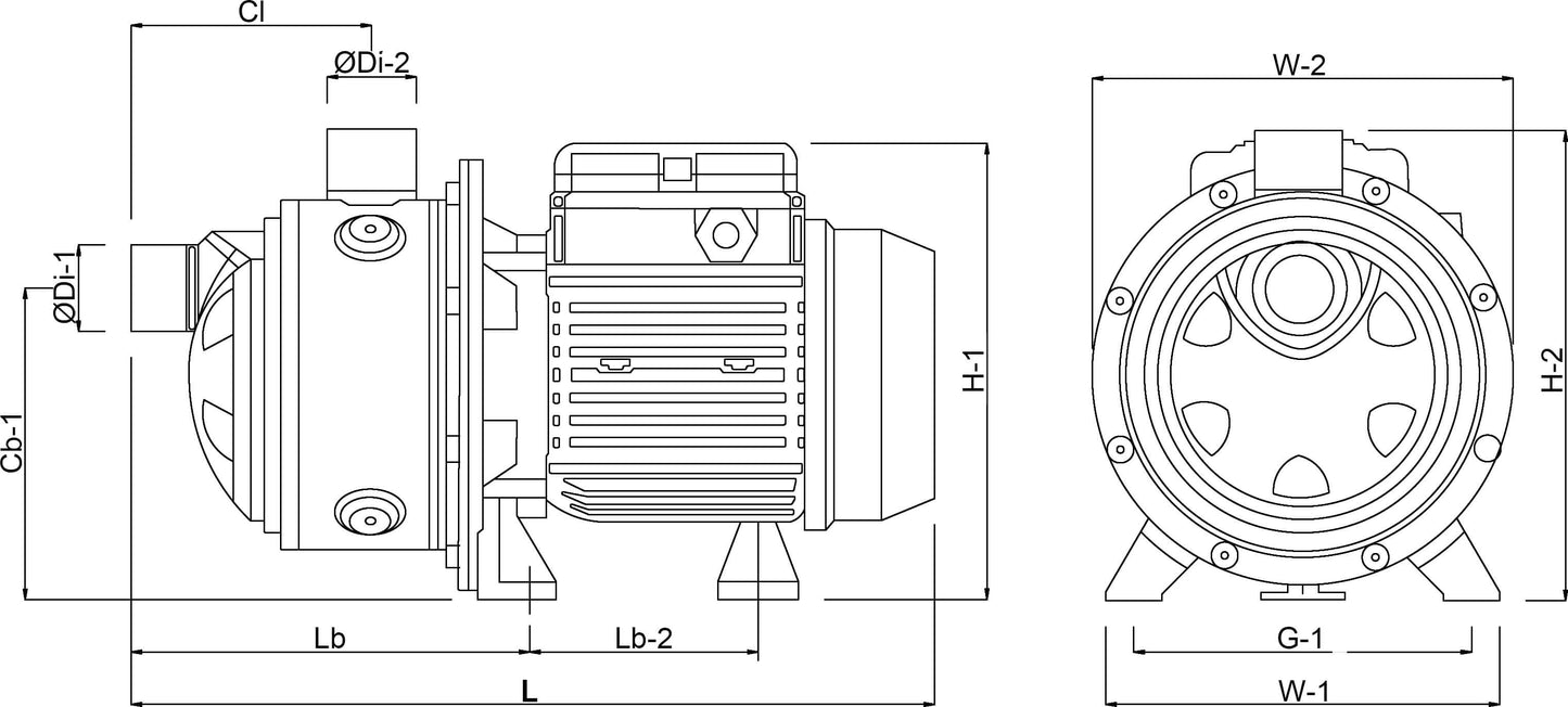 Foras Mehrstufige Kreiselpumpe Edelstahl 304 1" Innengewinde 7bar 4,4A Blau