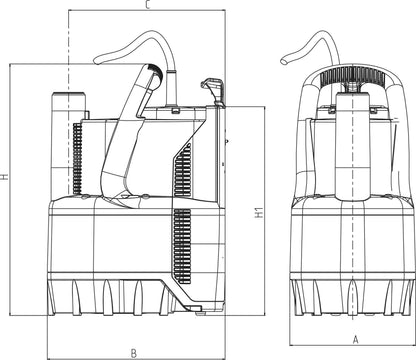 DAB Verty Nova 200M Tauchpumpe verstärkt Kunststoff 1 1/4" Außengewinde 1,3A 230VAC Grün/Schwarz mit Schwimmer