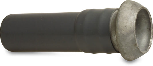 Schnellkupplung montiert mit PVC Rohrstutzen Stahl Verzinkt 159 mm x 160 mm V-Teil Kardan x Stutzen Typ Kardan
