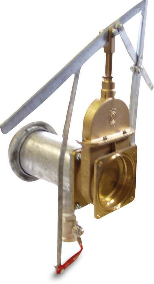 Zwischenstück Stahl Verzinkt 159 mm x 2" x 6" V-Teil Kardan x Kugelhahn IG x Quadratflansch