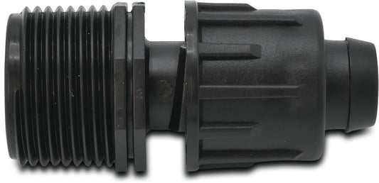 Adapter PP 3/4" x 17 mm Außengewinde x Tape 6bar Schwarz
