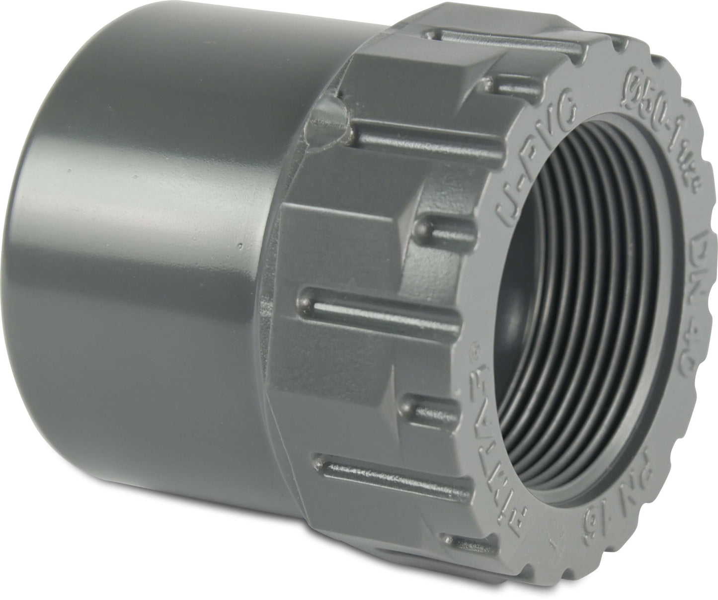 Gewindemuffe PVC-U Klebemuffe x Innengewinde 16bar Grau