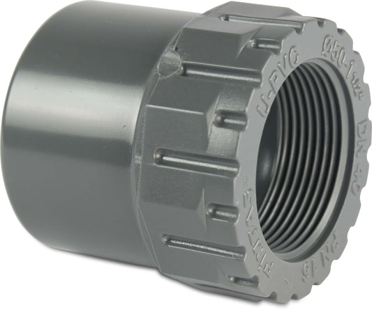 Gewindemuffe PVC-U Klebemuffe x Innengewinde 16bar Grau