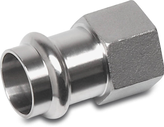 Bonfix Übergangsadapter Edelstahl 316L 1/2" x 15 mm Innengewinde x Pressmuffe KIWA
