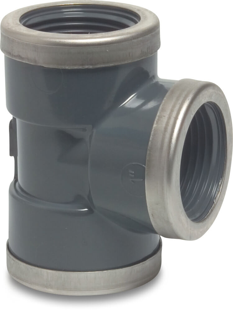 T-Stück 90° PVC-U 3/4" Innengewinde 16bar Grau Typ verstärkt P1 (VE: 10 St.)