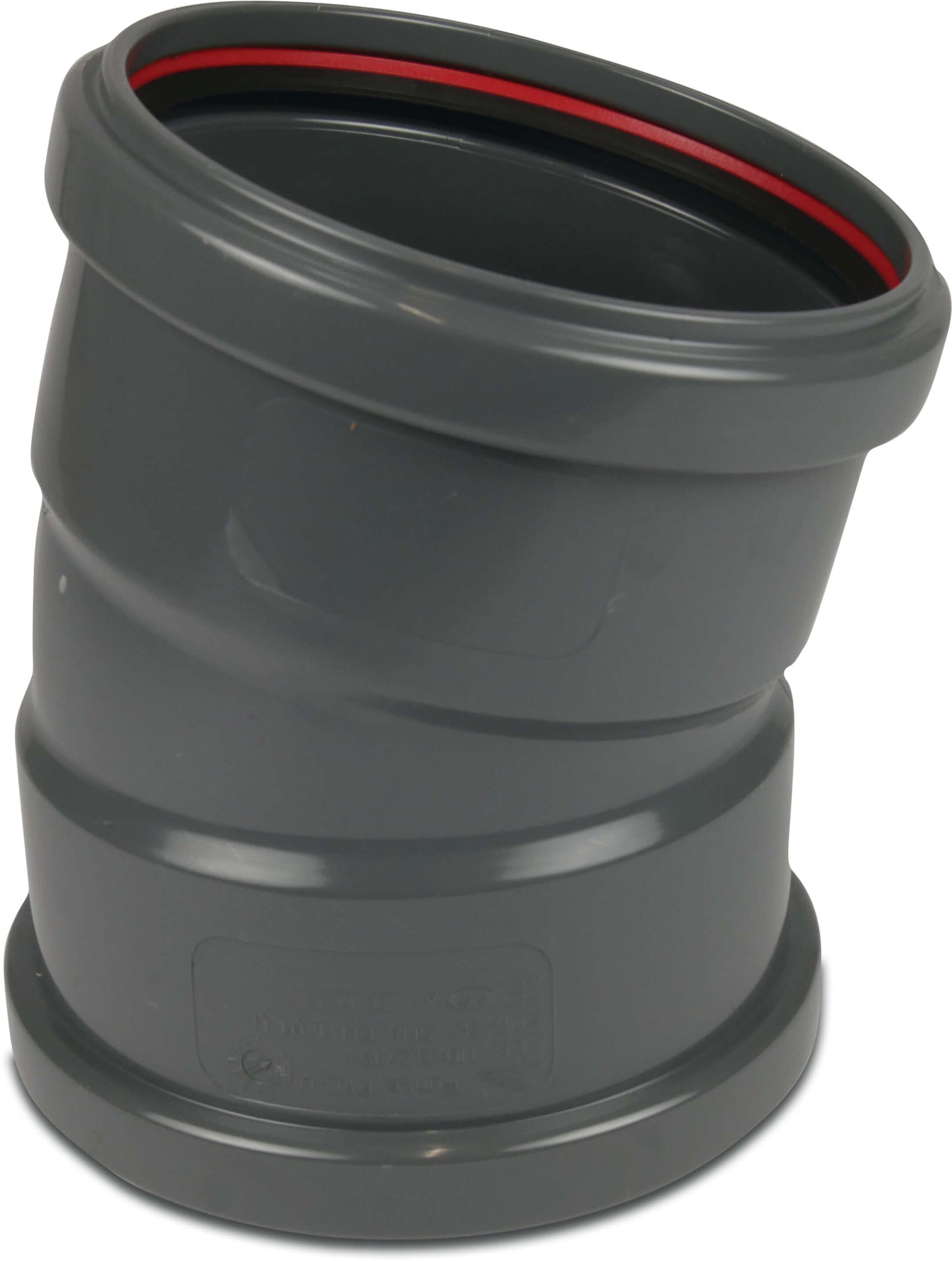Bogen 15° PVC-U SN8 Steckmuffe DN150 Grau KOMO/BENOR