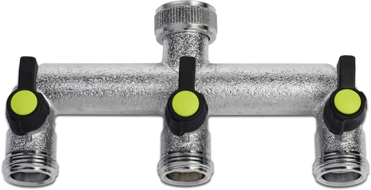 3-Wege Verteiler Vernickelt 3/4" Innengewinde x Außengewinde 8bar