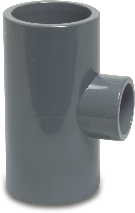 T-Stück 90° PVC-U 110 mm x 90 mm x 110 mm Klebemuffe 16bar Grau