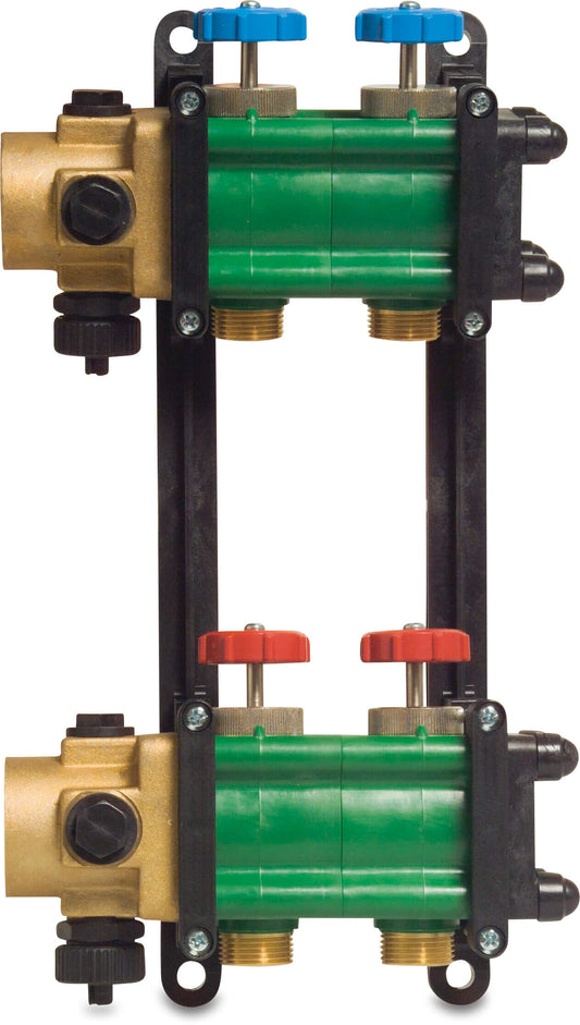 Verteilerstück 5/4" Kunststoff 3/4" Außengewinde Grün Typ Geotherm 13-Gruppe