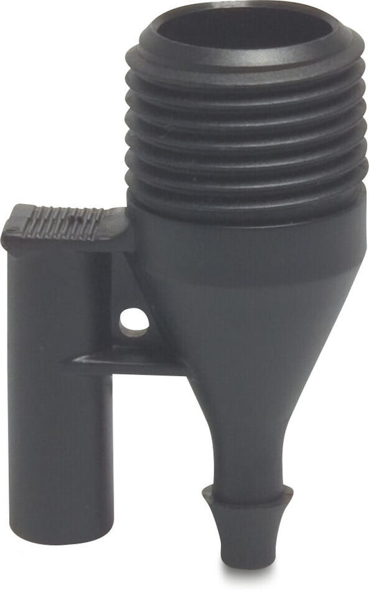 NaanDan Adapter PE 1/2" x 4/7 mm x 6 mm Außengewinde x Tülle Schwarz Typ Stand 50 (VE: 10 St.)