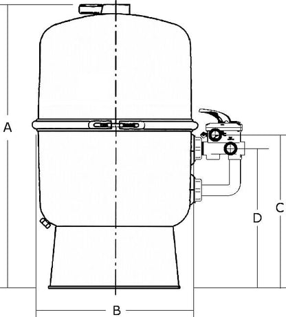 Norsup Duplex 600 SM 2-teilig Sandfilter PP glasfaserverstärkt 50 mm x 1 1/2" Klebemuffe x Innengewinde 1,8bar 230VAC Grau