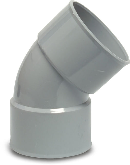 Bogen 45° PVC-U Klebemuffe Grau KOMO