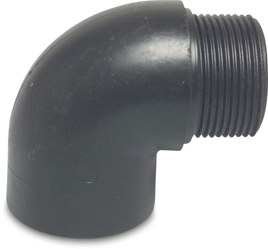 Winkel 90° PP Innengewinde x Außengewinde 10bar Schwarz