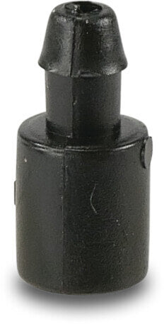 NaanDan Durchgangsauslass Kunststoff 4 mm Tülle x Taper F Schwarz Typ Click Tif (VE: 10 St.)