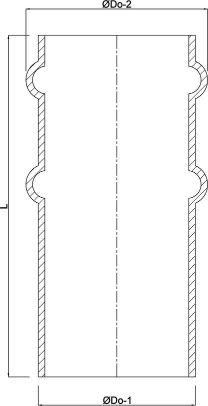 Schlauchtülle Stahl 120 mm x 124 mm x 2 mm Stumpfschweißung x Schlauchtülle Schwarz (VE: 10 St.)