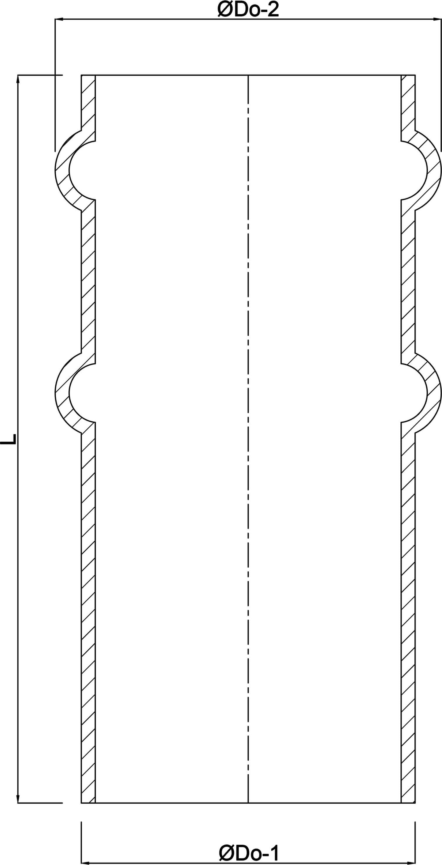Schlauchtülle Stahl 159 mm x 163 mm x 2 mm Stumpfschweißung x Schlauchtülle Schwarz