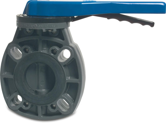 Profec Absperrklappe PVC-U DIN Flansch 10bar DN125 Grau PN6/10 Typ 7000