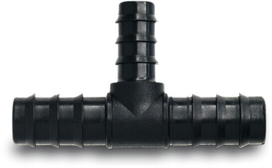 T-Stück 90° PP 16 mm x 20 mm x 16 mm Tülle Schwarz (VE: 10 St.)