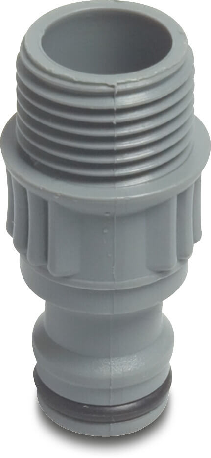Flotide Kupplung PVC-U 3/4" Außengewinde x Klickstecker Grau (VE: 10 St.)
