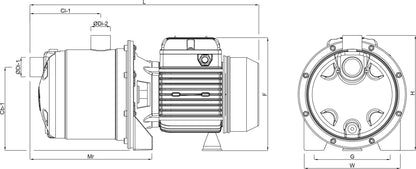 Foras JXF 86 N Kreiselpumpe Edelstahl 304 1" Innengewinde 8bar 3,7A 230VAC Blau selbstansaugend
