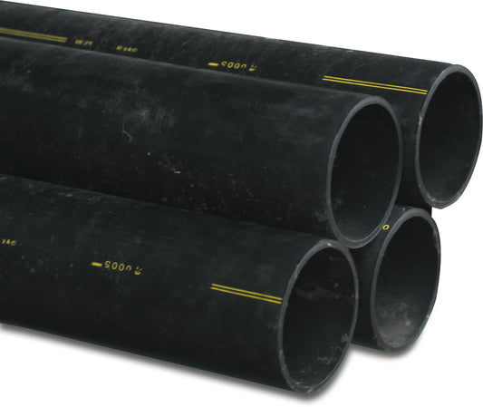 Abflussrohr PE80 90 mm x 3,5 mm Glatt SDR26 4bar Schwarz 5m KOMO/BENOR