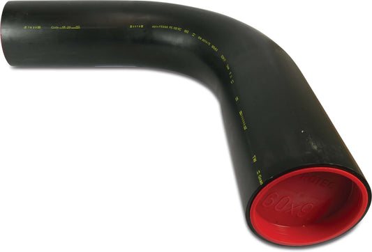 Bogen 90° PE100-RC Glatt SDR17 Schwarz DVGW Typ aus Rohr hergestellt