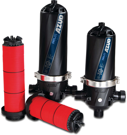 Azud Inline Helixfilter glasfaserverstärktes Nylon 4" Victaulic 10bar 130micron Disk/Scheiben Schwarz Typ 4SL